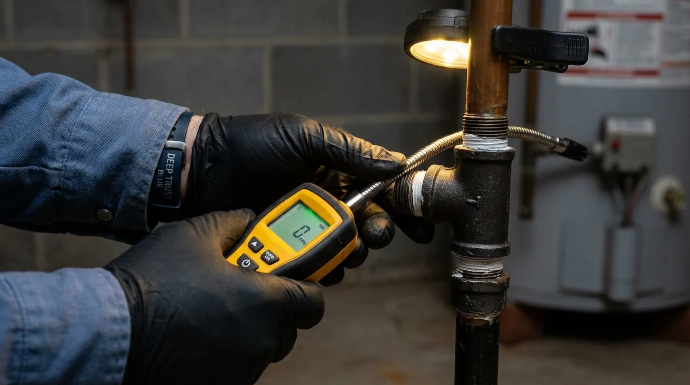 Gas leak detection with electronic sniffer by Johns Plumbing LLC in Fort Recovery