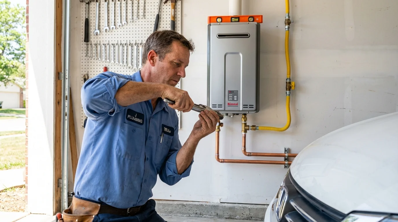 Tankless water heater installation by a Johns Plumbing LLC plumber in Fort Recovery